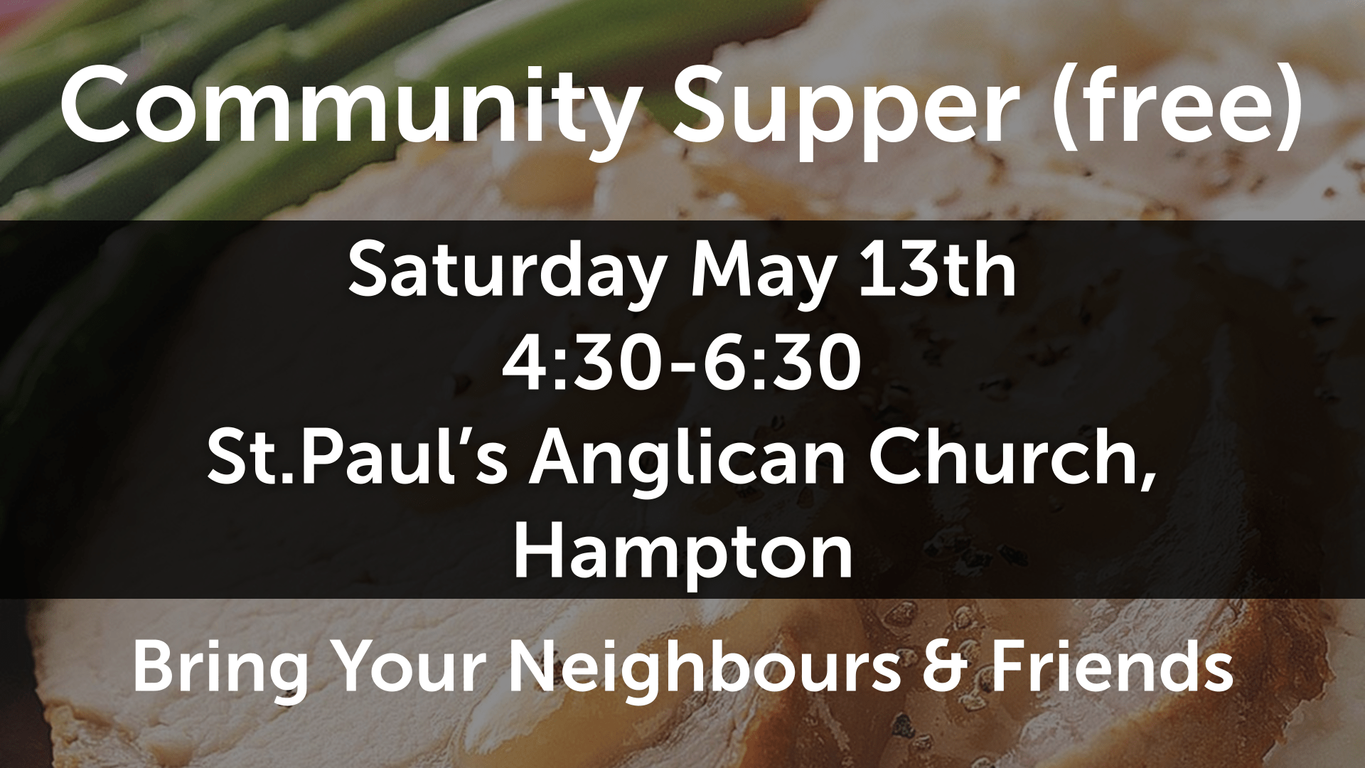 Community Supper May 13th, 2023