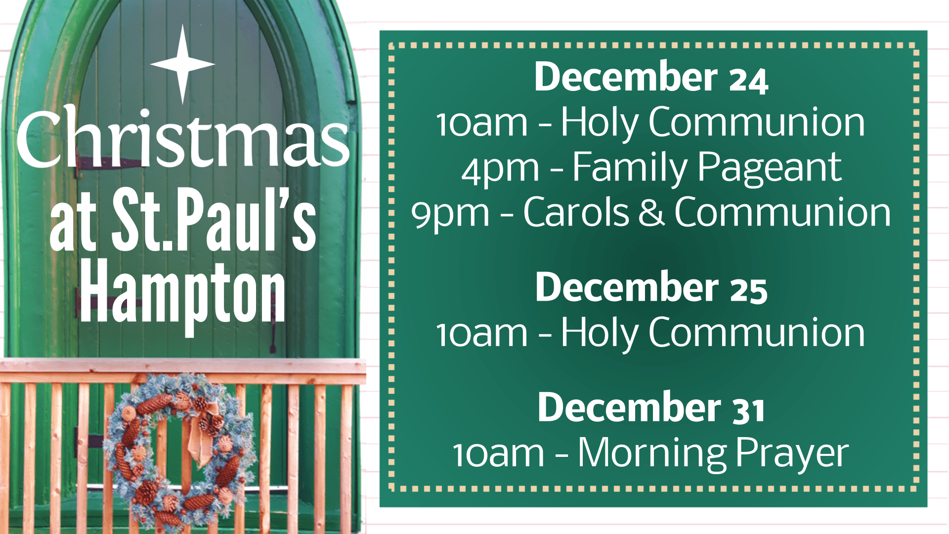 Christmas at St.Paul’s Service Times